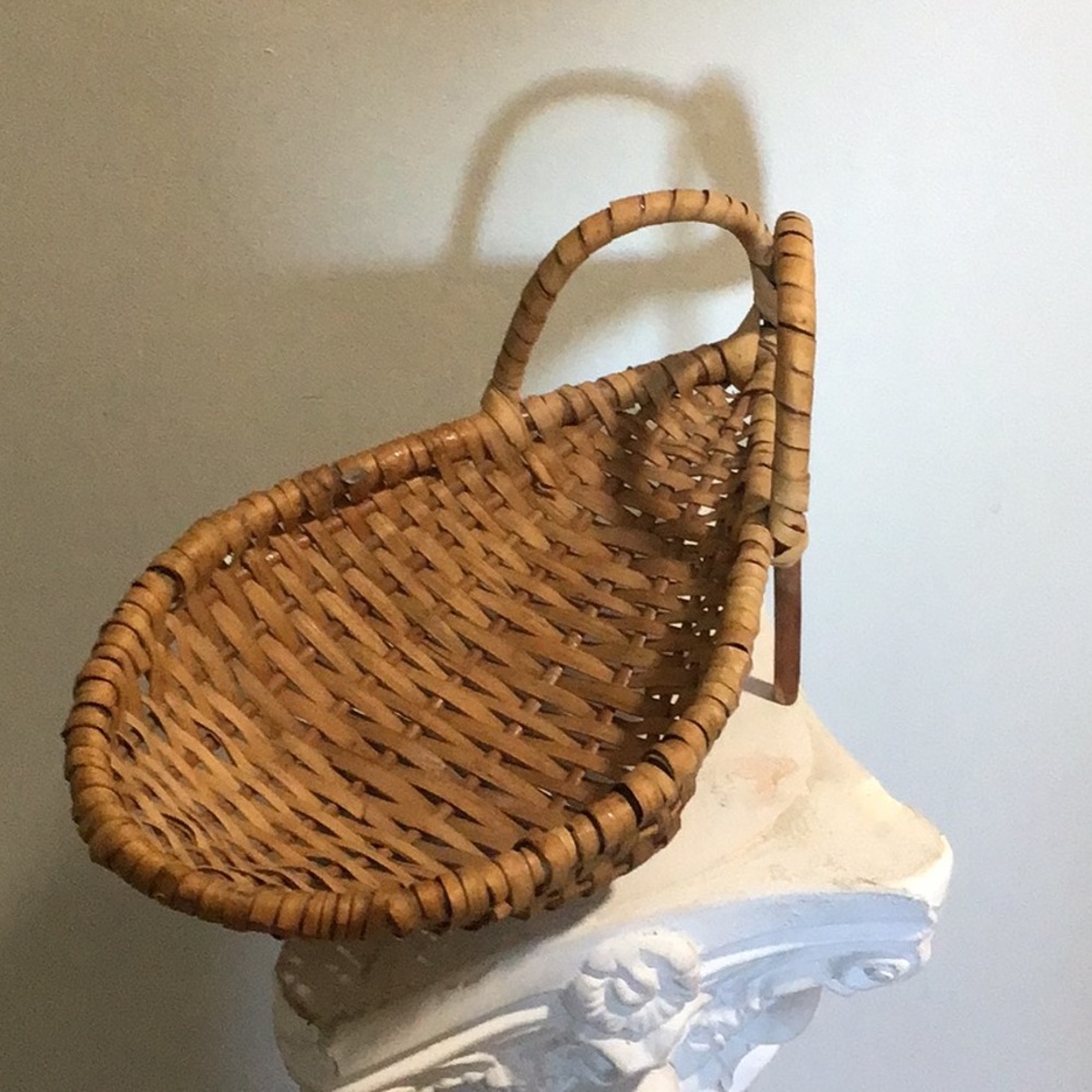 Handcrafted Rattan Basket with Handle - Picture 2 of 2